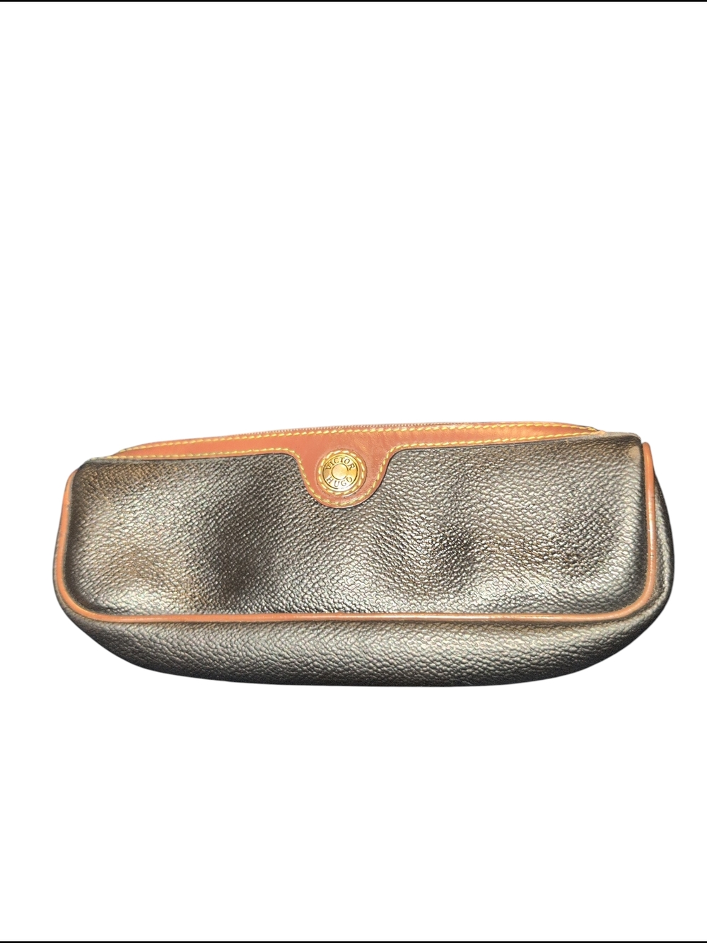 Victor Hugo Vintage Black and Tan Leather pouch